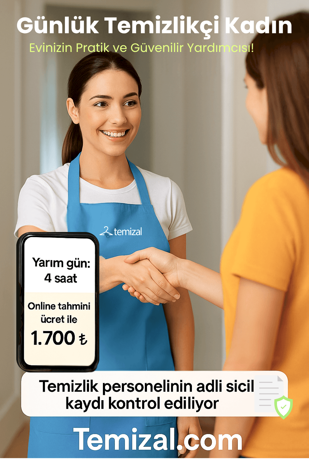 Günlük Temizlikçi Kadın  Evinizin Pratik ve Güvenilir Yardımcısı