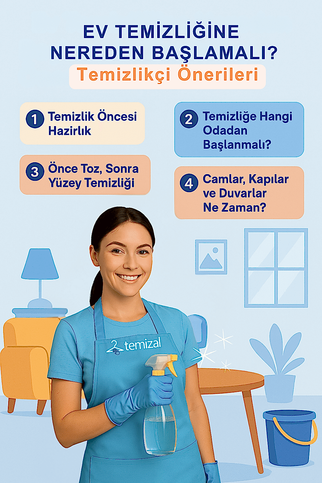 Ev Temizliğine Nereden Başlamalı? Temizlikçi Önerileri