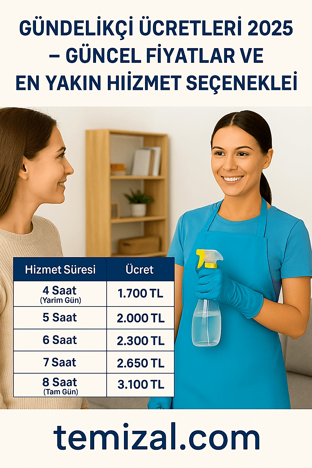 Gündelikçi Ücretleri 2025 – Güncel Fiyatlar ve En Yakın Hizmet Seçenekleri