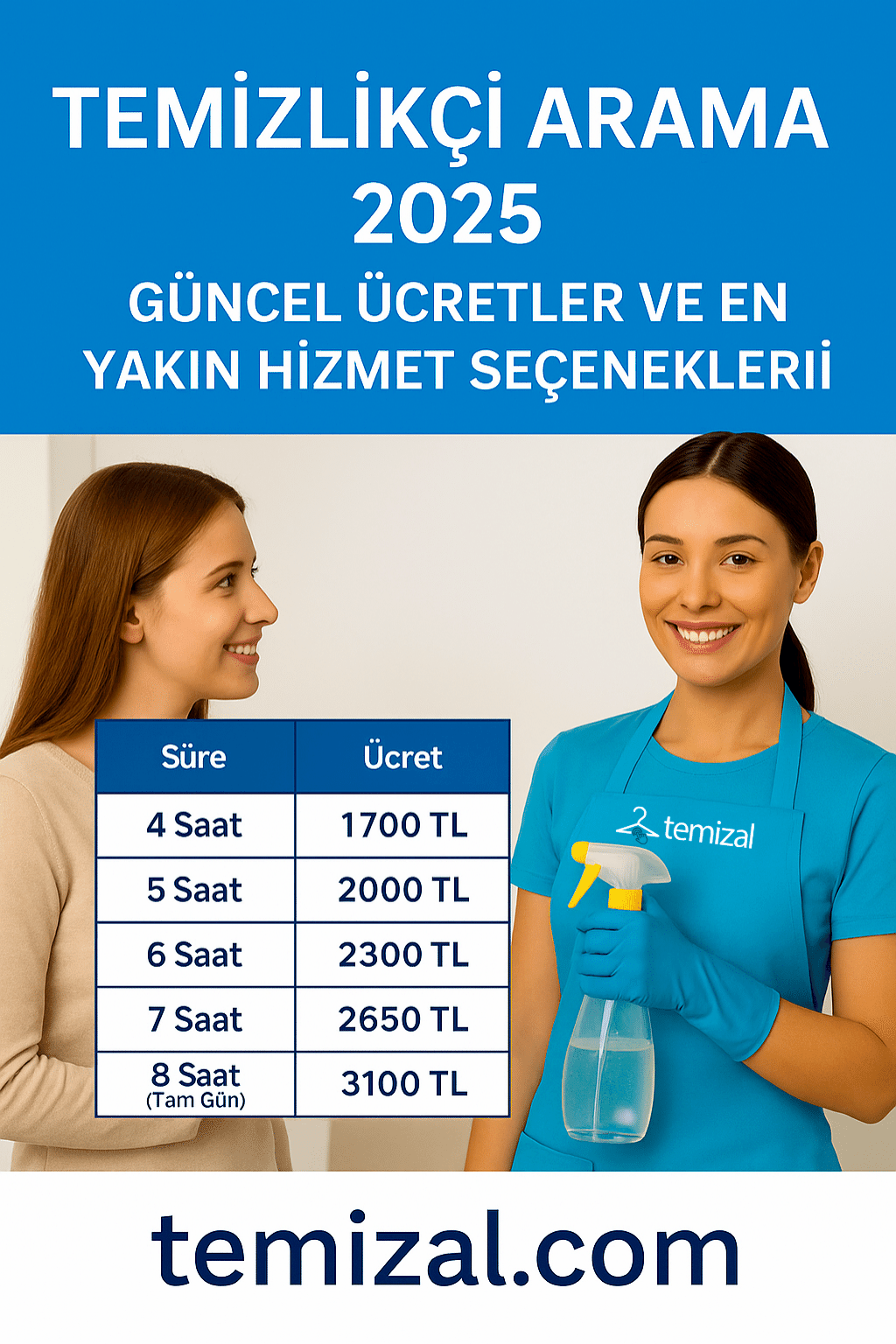 Temizlikçi Arama 2025 – Güncel Ücretler ve En Yakın Hizmet Seçenekleri
