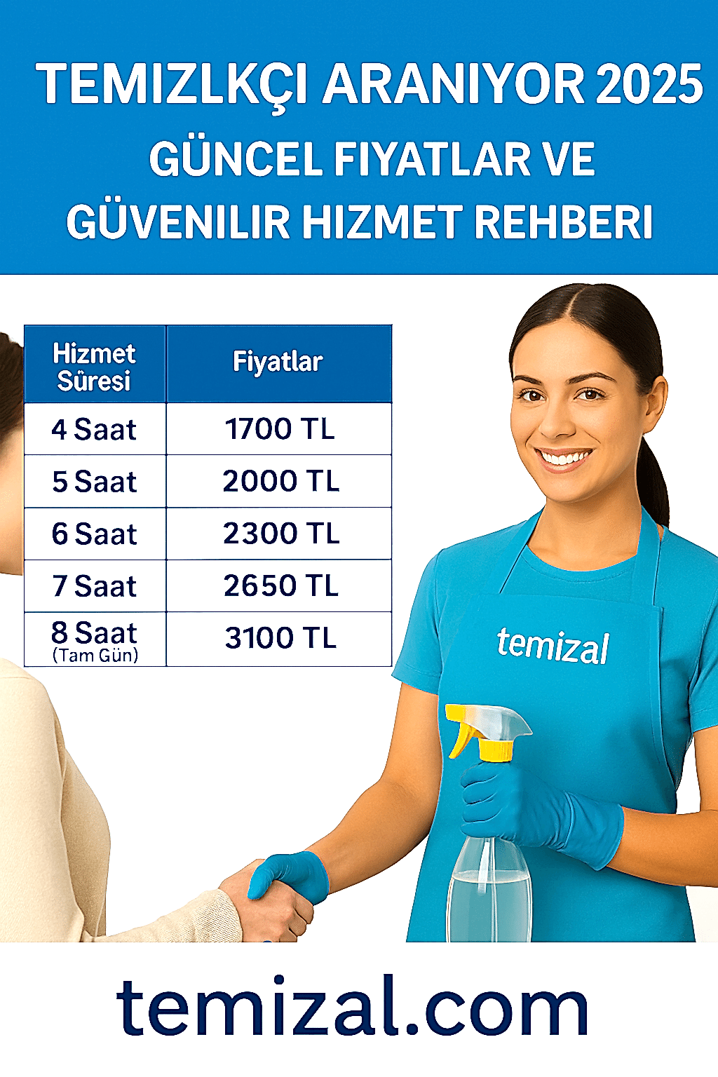 Temizlikçi Aranıyor 2025 – Güncel Fiyatlar ve Güvenilir Hizmet Rehberi