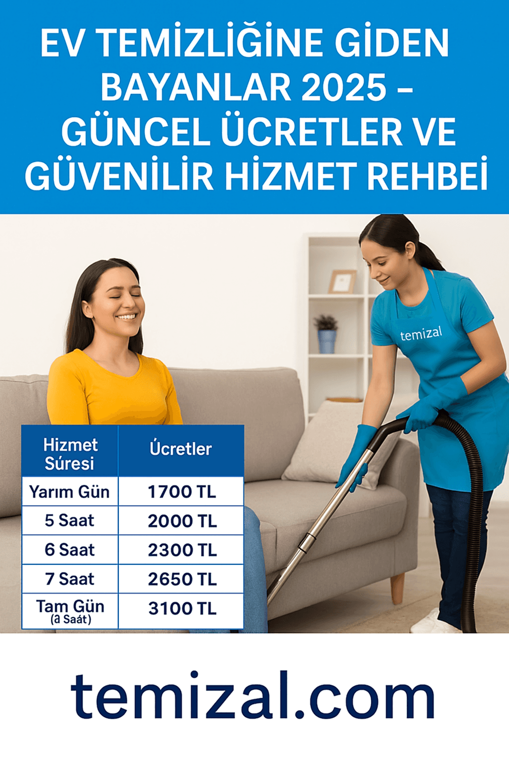 Ev Temizliğine Giden Bayanlar 2025 – Güncel Ücretler ve Güvenilir Hizmet Rehberi