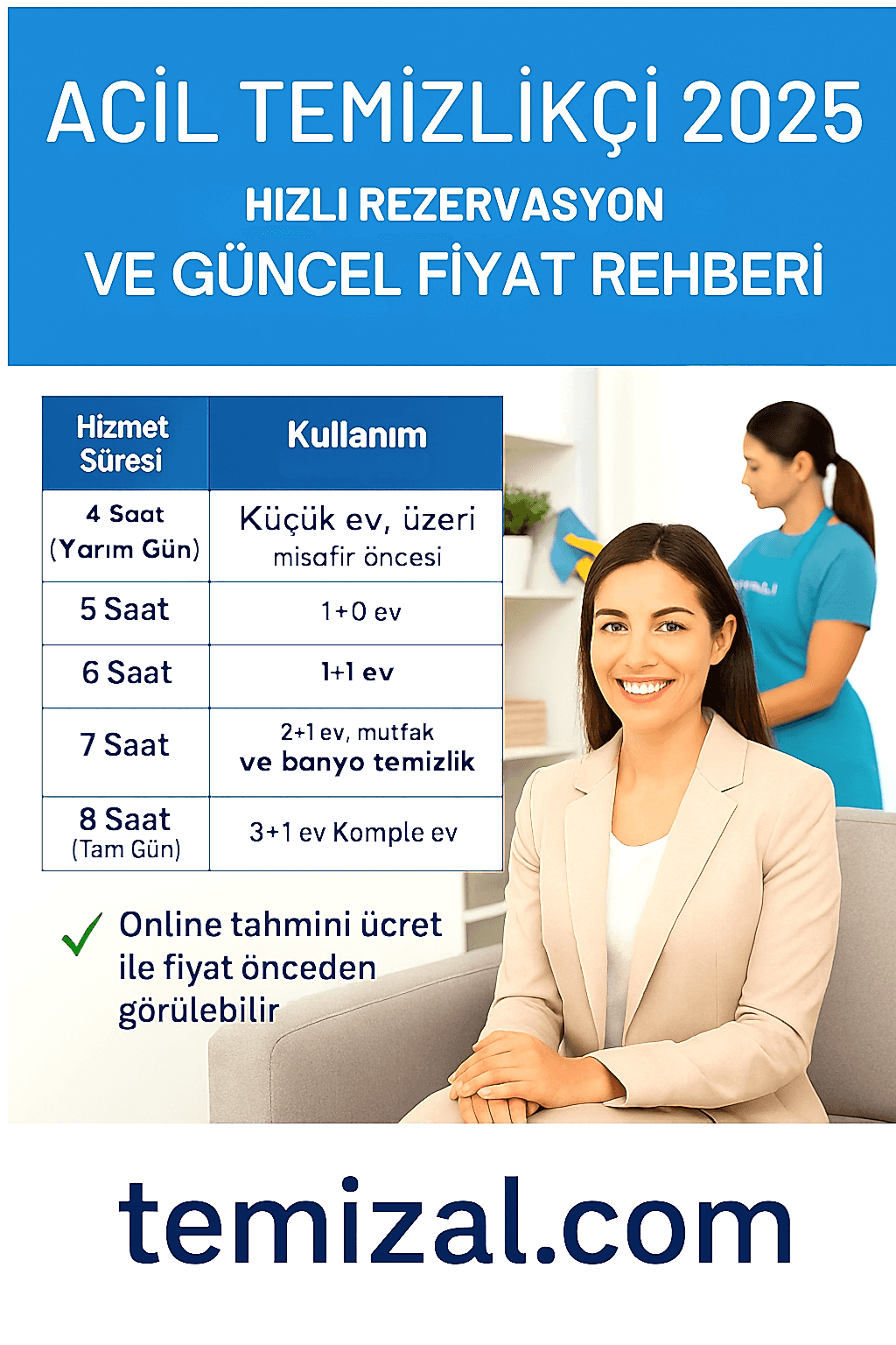 Acil Temizlikçi 2025 – Hızlı Rezervasyon ve Güncel Fiyat Rehberi