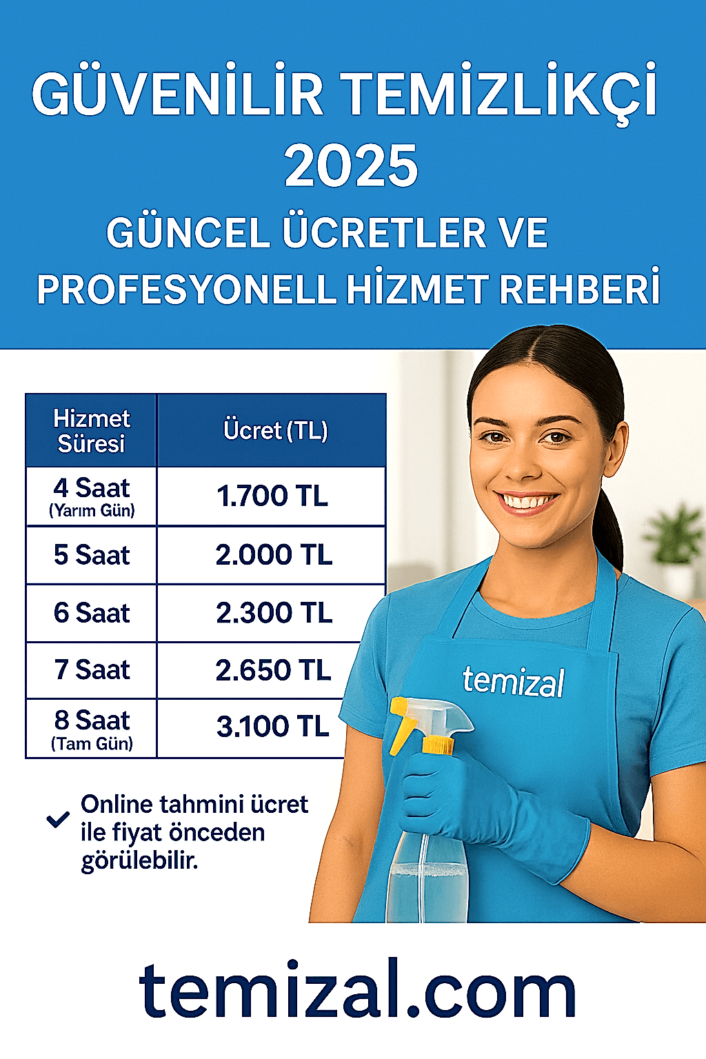 Güvenilir Temizlikçi 2025 – Güncel Ücretler ve Profesyonel Hizmet Rehberi